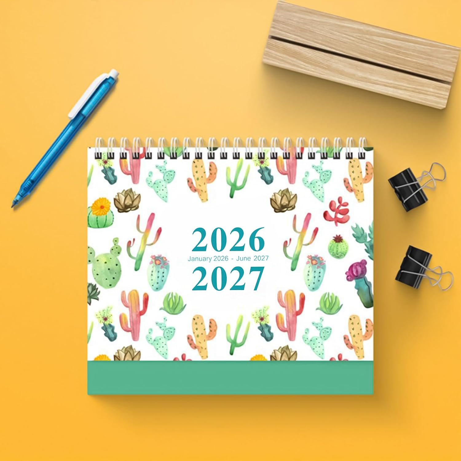 Desk Calendar 2026, Weekly and Daily Planner for 18 Months with Notes - January 2026 to June 2027 Calendar Desk Decoration - For Home Office School Planner Academic Timetable Planning Teacher Un – Bild 3