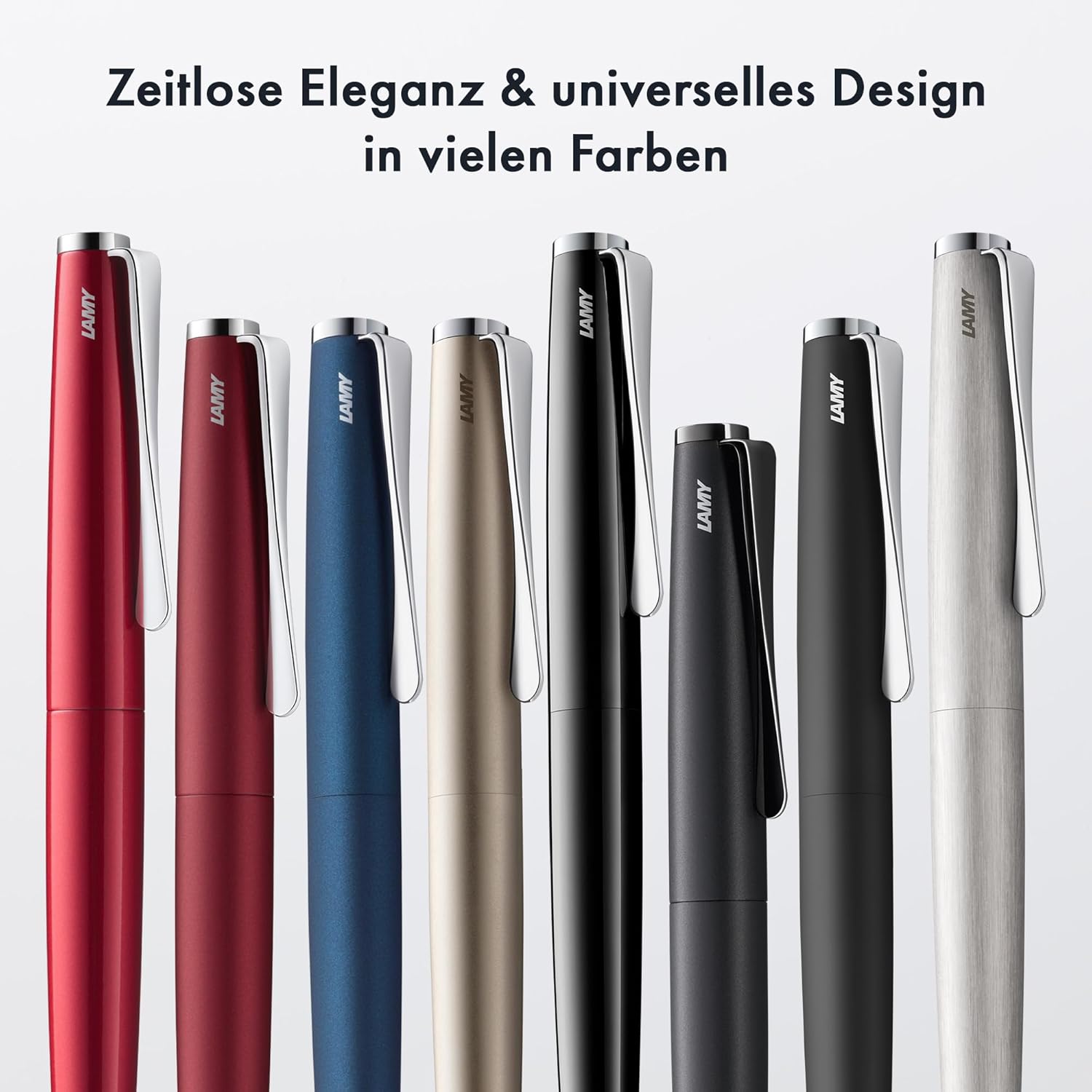 Lamy Studio Royalred Ballpoint Pen - Universal Ballpoint Pen in Elegant Stainless Steel Case - with Propeller-shaped Clip - Includes Large Refill M 16 in Stitch Width M in Black – Bild 6