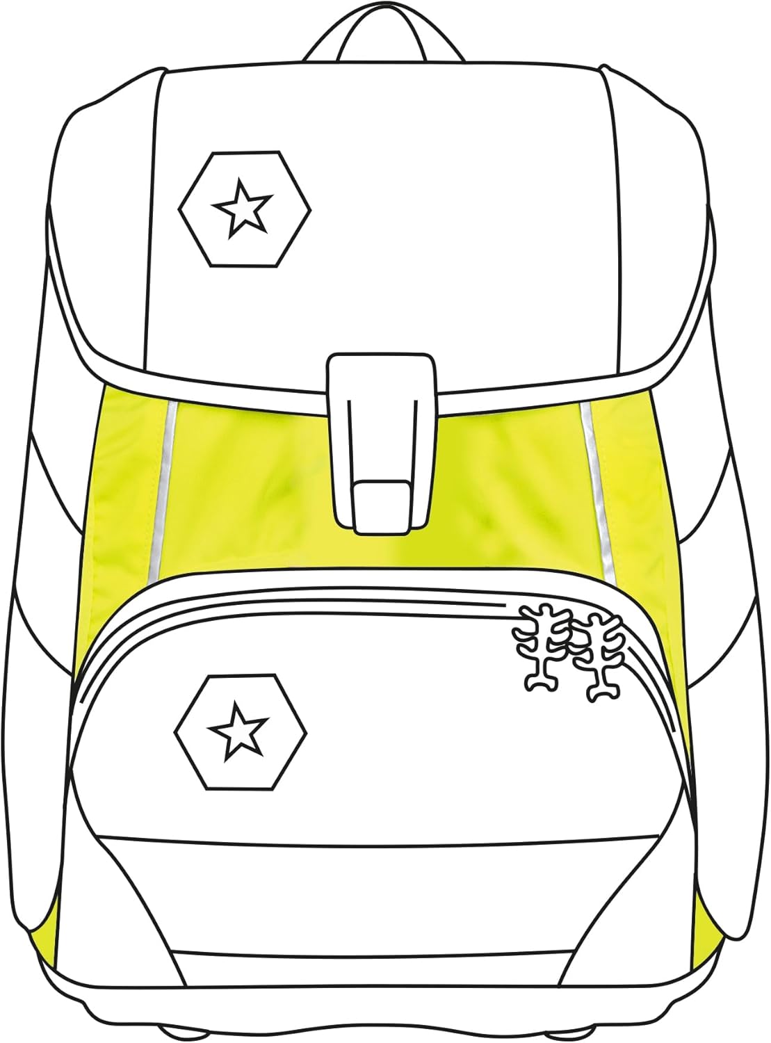 Step by Step Neon Pull-Over for 2-in-1 Plus School Bag, Yellow, Reflector Cover with Luminous Effect for More Visibility, Easy to Install