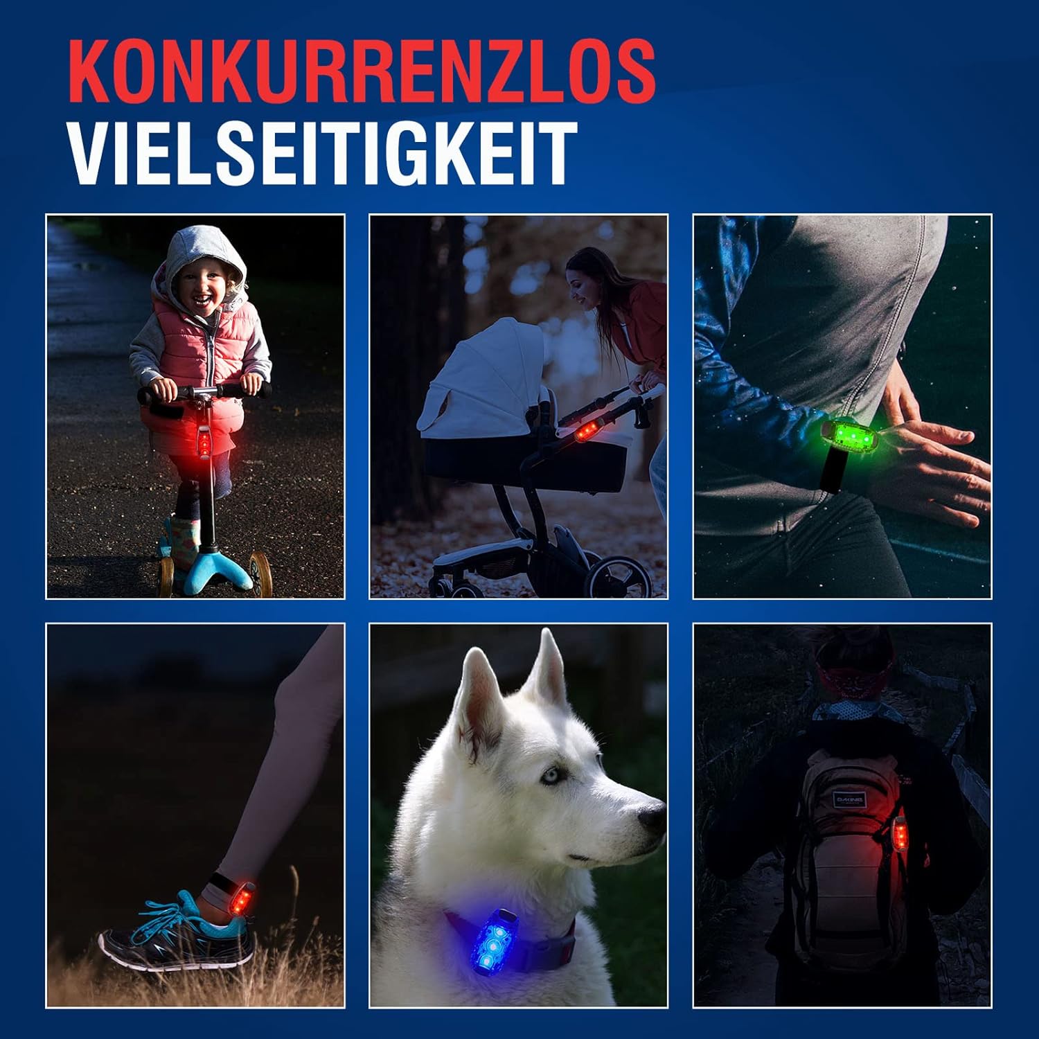 LED Flashing Light School Bag Safety Light Set of 2 Clip Safety Light Pram Light Running Light Pet Light for Children Backpack, Dog Light Pendant, Cats, Joggers, Prams – Bild 7