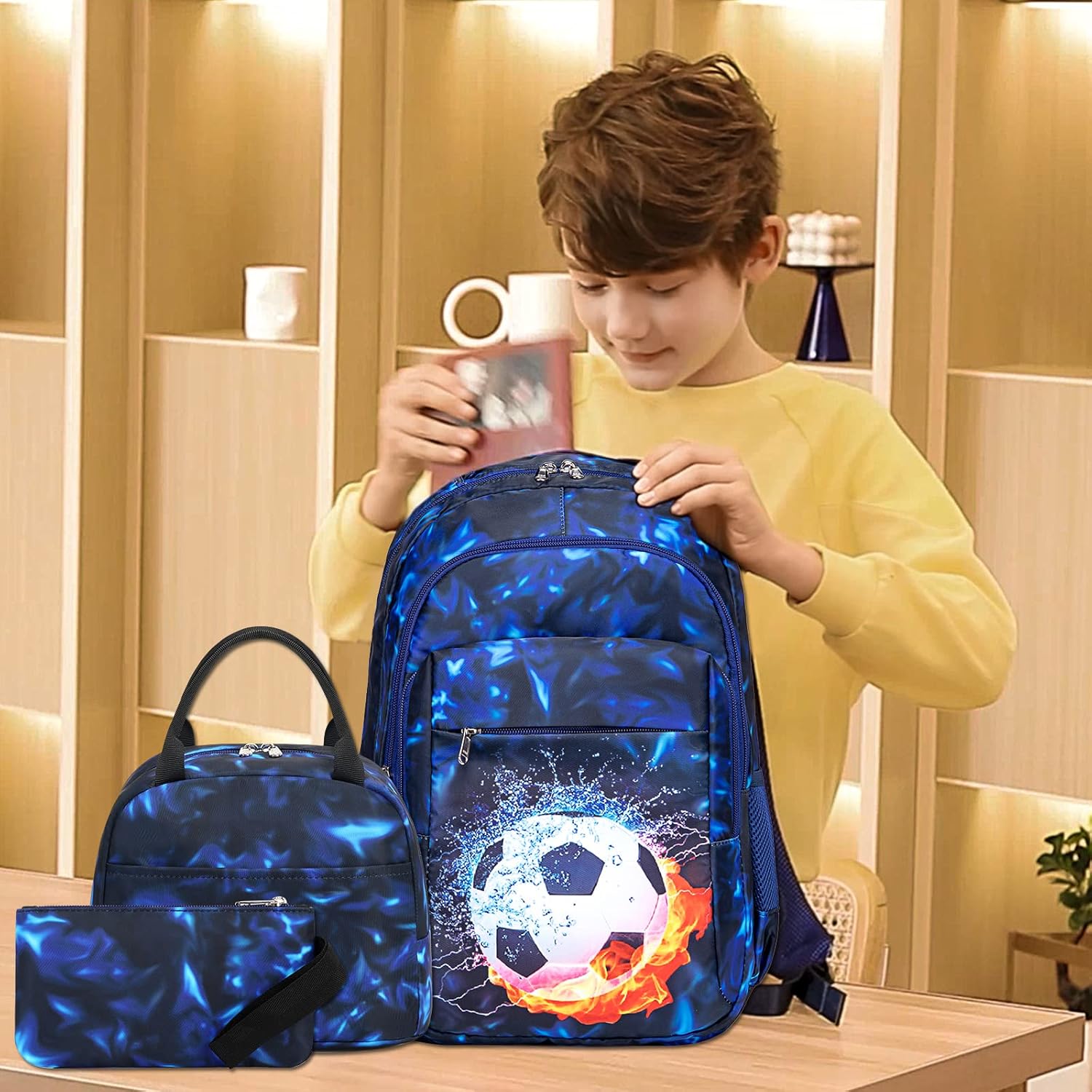LEDAOU School Backpack Boys Teenagers Children Juvenile Girls Daypack Girls Leisure Backpack, blue, Backpack – Bild 2