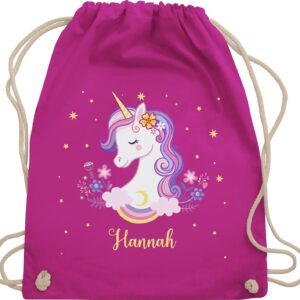 Geschenk mit Namen personalisiert by Shirtracer - Gym Bag Backpack - Unicorn