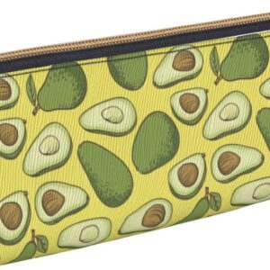 Federmäppchen mit niedlichem Avocado-Muster, Kosmetiktasche, Stifttasche, Leder, dreieckige Aufbewahrungstasche, Reißverschluss, Schreibwaren-Organizer für Erwachsene, Büro