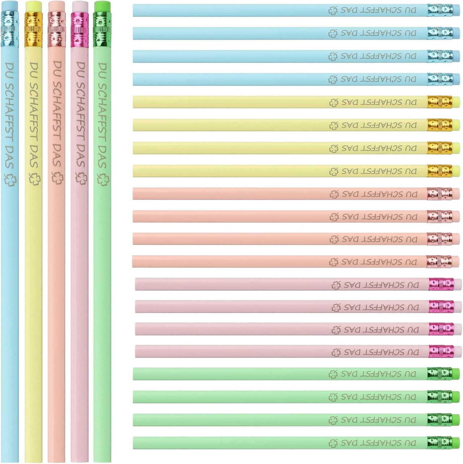 Pack of 30 Lucky Pencils You Create The Gift Pencil Hb Set Lucky Charm Exam Good Luck Gifts for Teachers, Colleagues, School Child