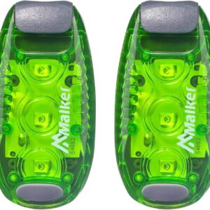 Malker LED Flashing Light Safety Light Set Safety Light for Children School Bag Night Runners Mountaineers Dogs Light Pendant with Batteries Clip Continuous Light and Flashing Light Set of 2