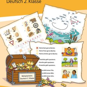 Mein Rätselblock Deutsch 2. Klasse: Rätsel für kluge Köpfe mit Lösungen - Förderung mit Freude (Das Rätselbuch für die Grundschule, Band 682)