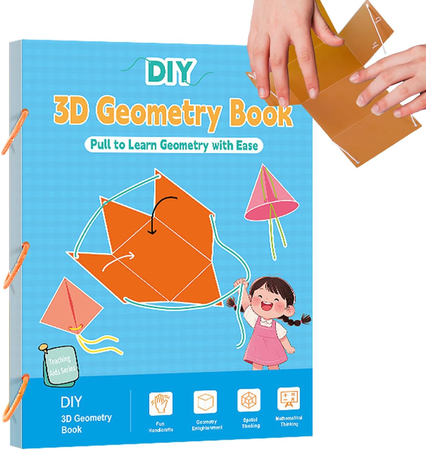 Geometrie-Buch für – 3D-Lernhandbuch, interaktiver mathematischer Leitfaden mit gewebten Seilen, lustiges Lernheft | Mädchen Schüler im Alter von 5 bis 12 Jahren entwickelt – Bild 9