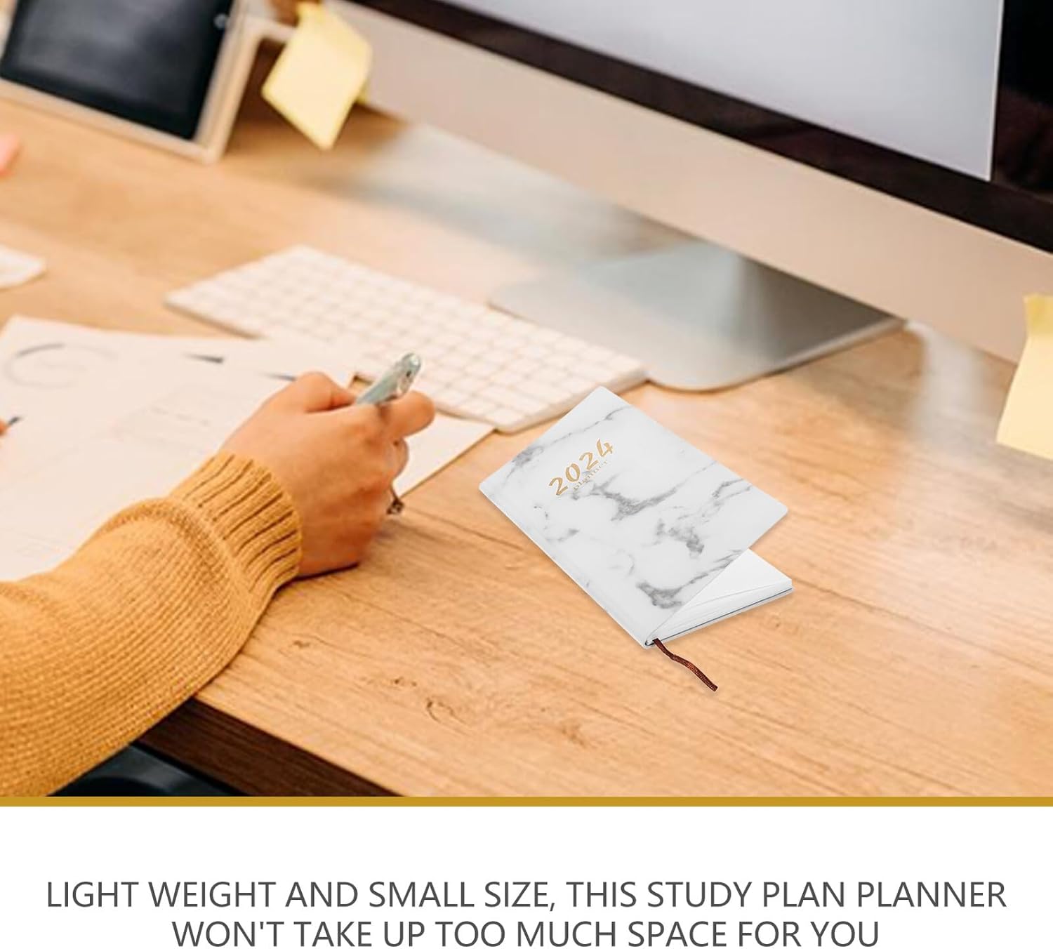 HOMSFOU A6 Terminplaner Wochenplaner aus Robustem Material mit Lesezeichen für Arbeit und Homeschooling Effizienter Lernplaner und Stundenplaner Weißer Planungsblock – Bild 8