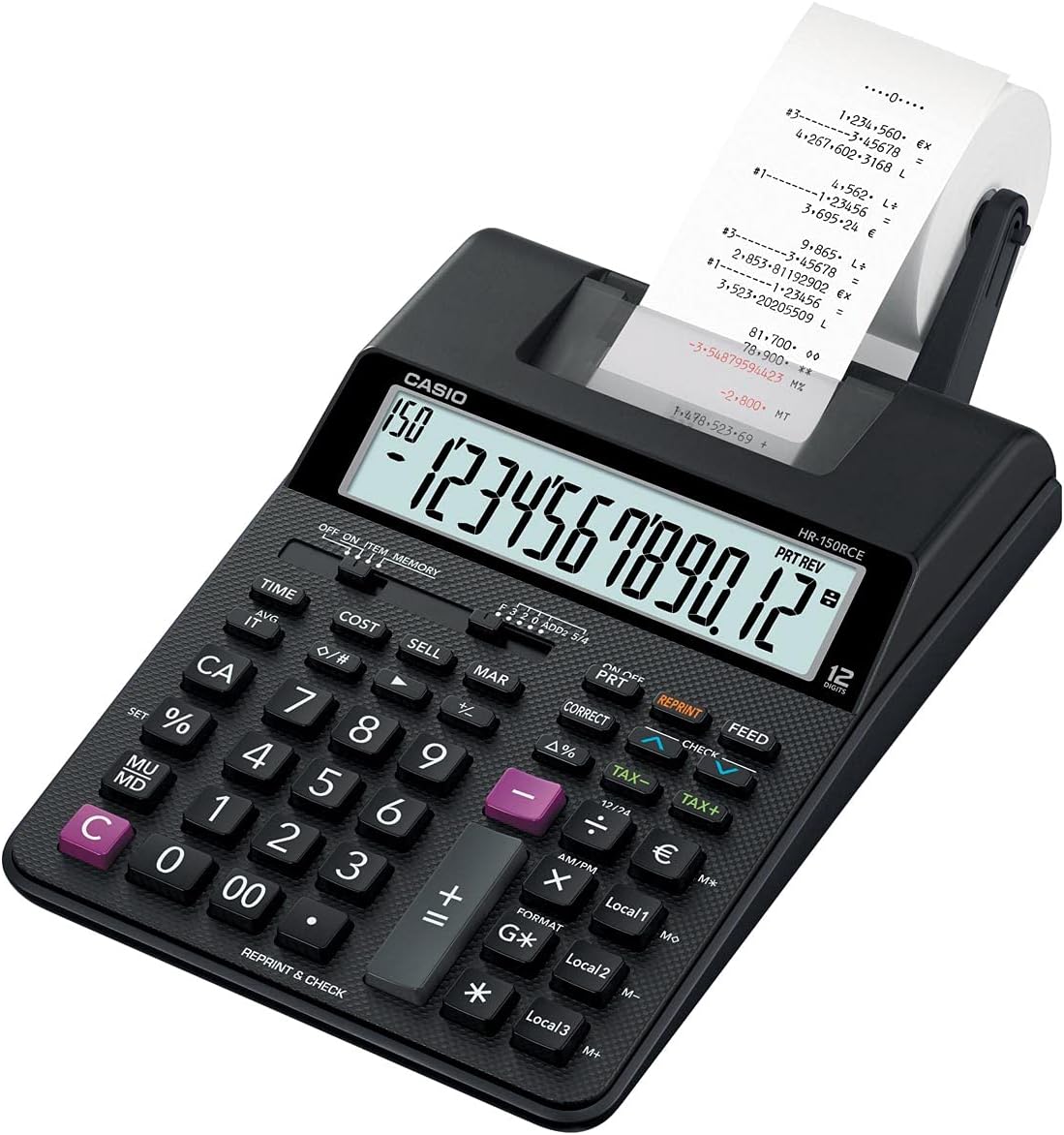 Casio HR-150RCE Printing Calculator, Black