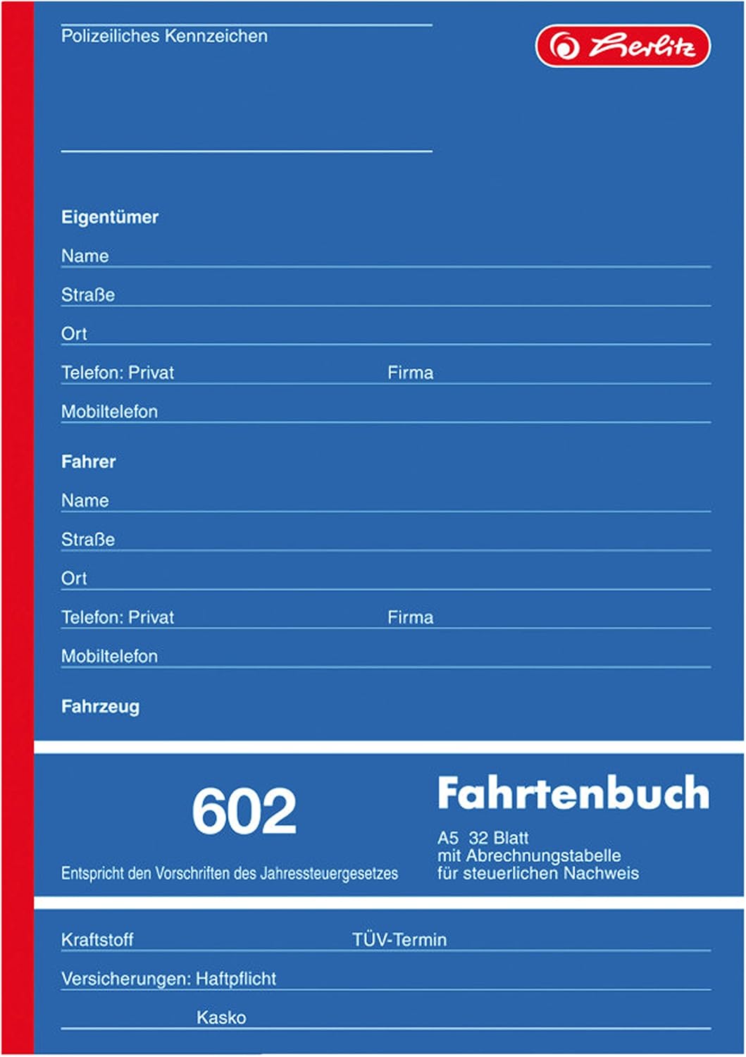 Herlitz 840637 Logbook 602 A5 Portrait 32 Sheets (Pack of 3) – Bild 2