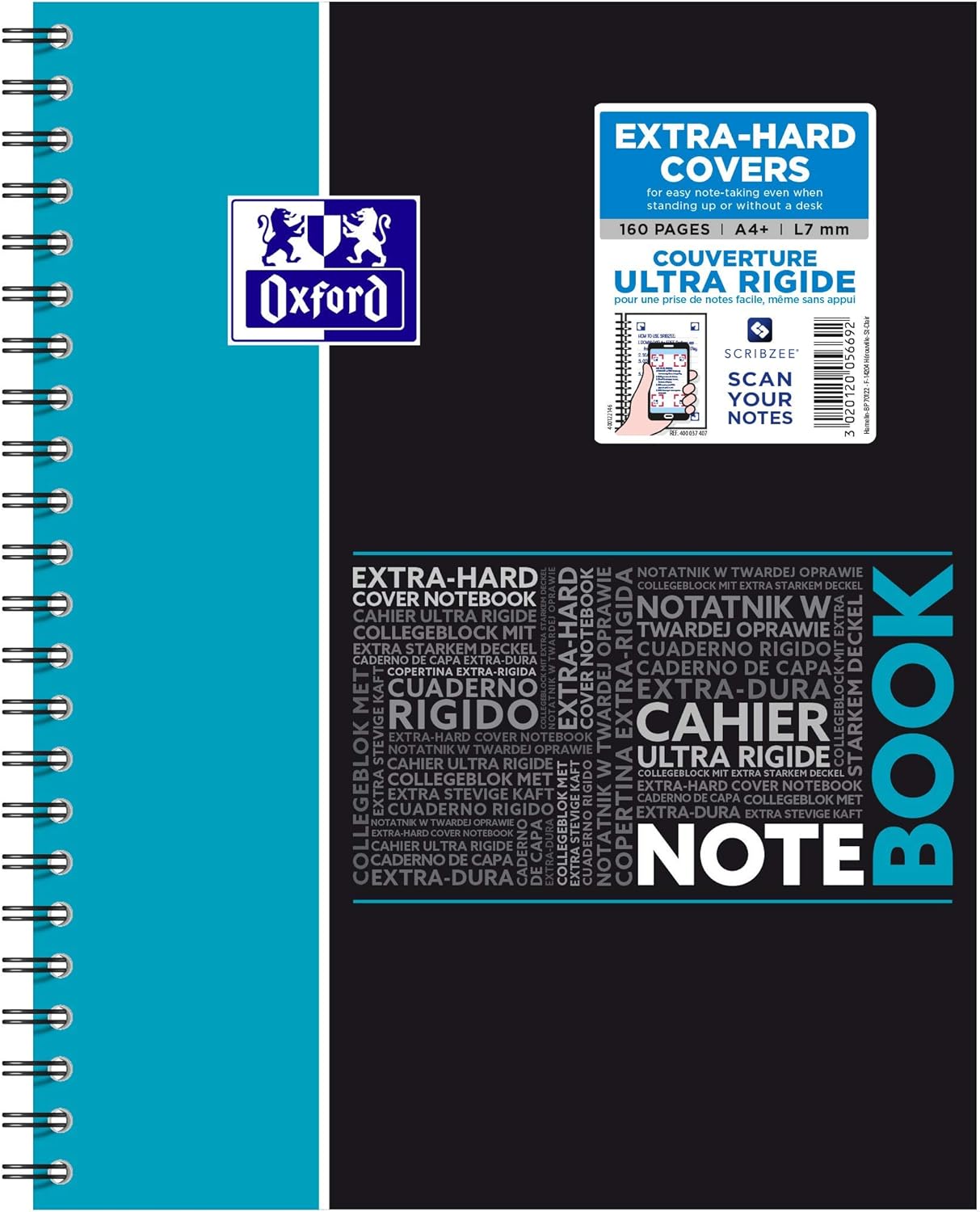 OXFORD 400037407 1 piece Digital Collegeblock A4 + lined 80 sheets - random color, no coloring possible - Uni-Block Schreibblock Notepad Ringblock Spiralblock gift idea Student