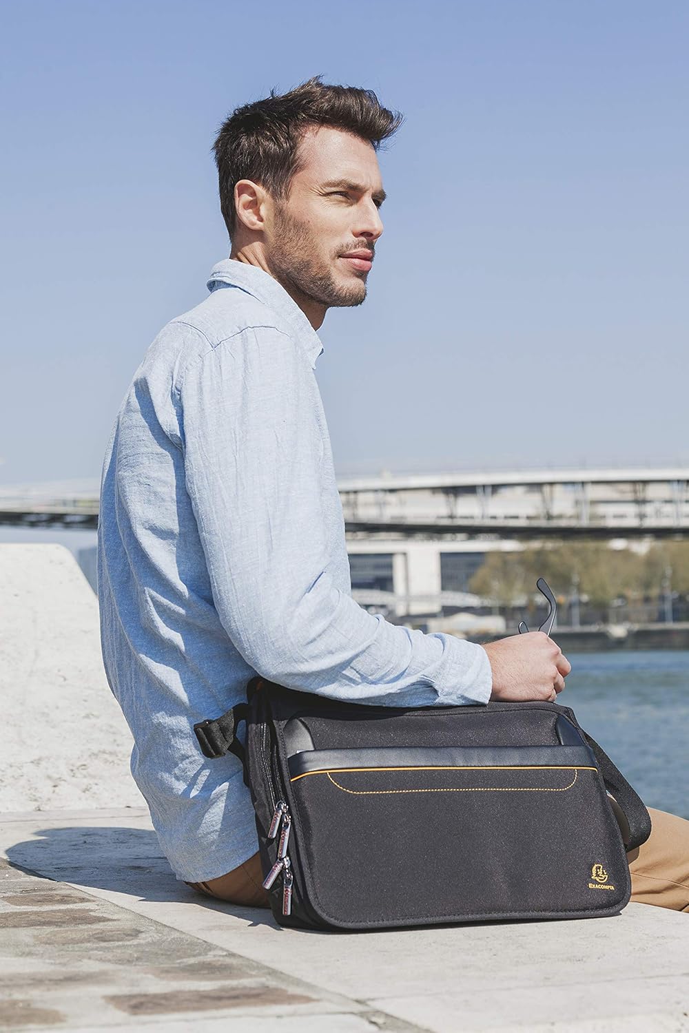 Exacompta 17234E Premium Laptop Shoulder Bag Exactive with Many Inner Pockets, Water-Repellent, Suitable for Laptops and Notebooks up to 14, Ideal for School, University and Work, Black – Bild 13