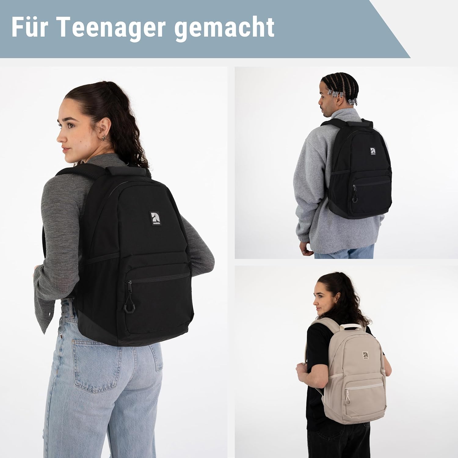 School Backpack Girls and Boys Teenagers - Flex - Backpack for Men and Women with 16 Inch Laptop Compartment for School and Leisure - Water-Repellent – Bild 3