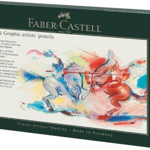 Faber-Castell 210008 Art & Graphic Set, 36 Pieces, with Polychromos Colouring Pencils, Graphite Matt Pencils and Castell 9000