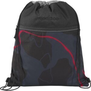 coocazoo Gym Bag with Zip Pocket and Drawstring, Reflective Elements, Loops for Attaching to School Backpack, 10 Litres, 3rd Class Above, Lava Lines, Gym bag