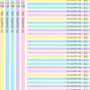 Tenare Pack of 30 Lucky Pencils with Eraser You Create The Wooden Pencil Set HB Pencil Multicoloured Graphite Pencils Set for Drawing Writing Stationery for Adults Teachers Colleagues