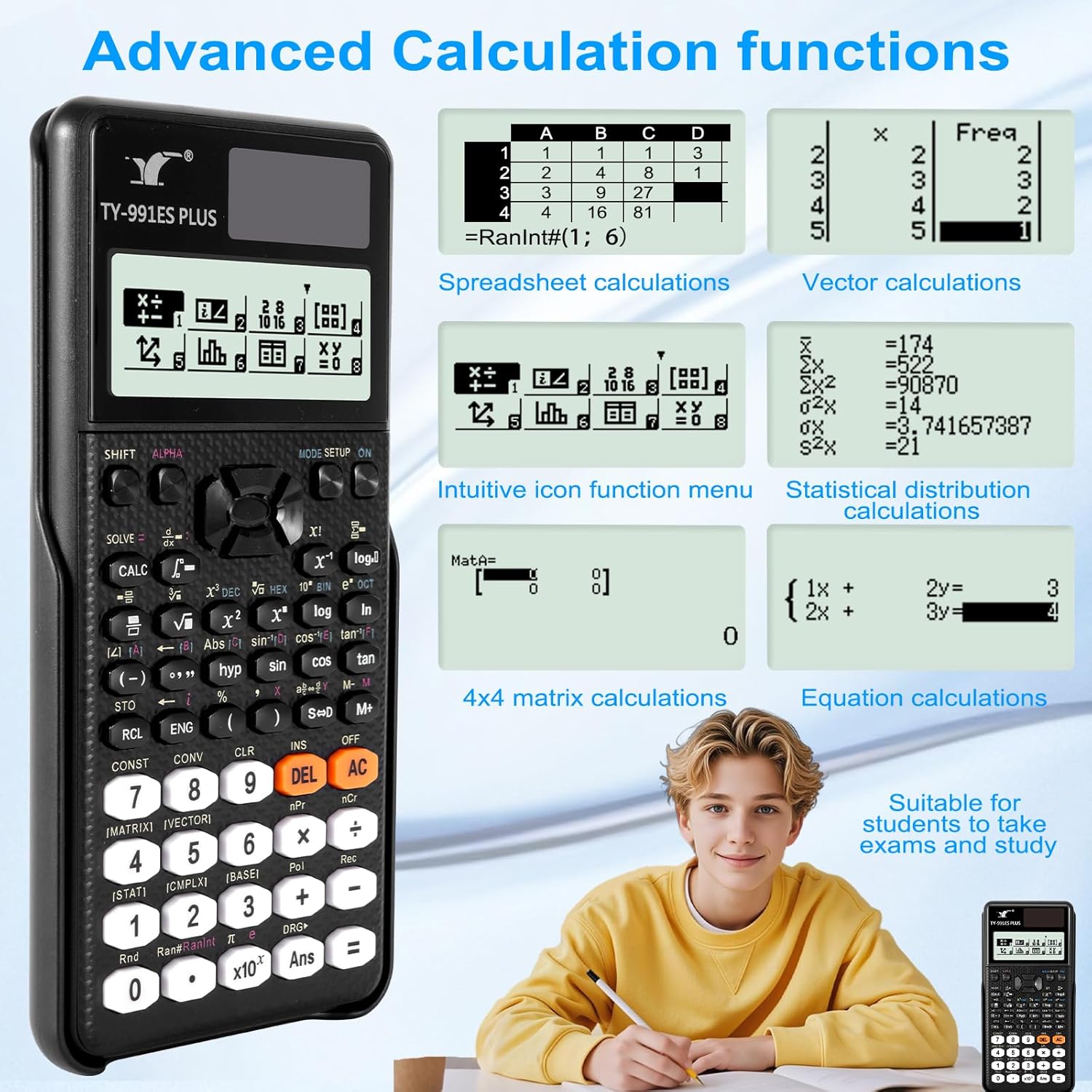 Scientific calculator for precise calculations in school and work. – Bild 5