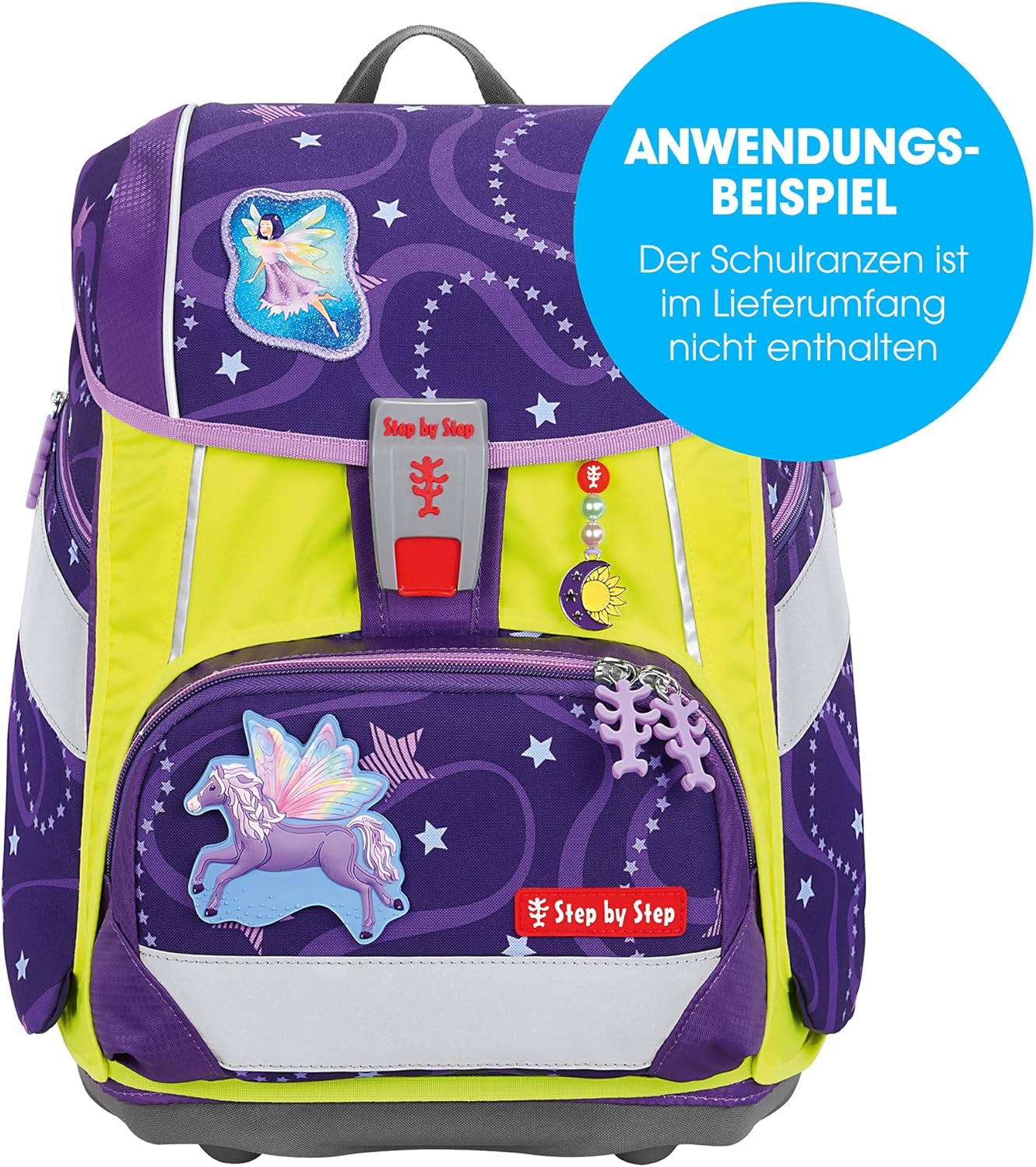 Step by Step Neon Pull-Over for 2-in-1 Plus School Bag, Yellow, Reflector Cover with Luminous Effect for More Visibility, Easy to Install – Bild 2