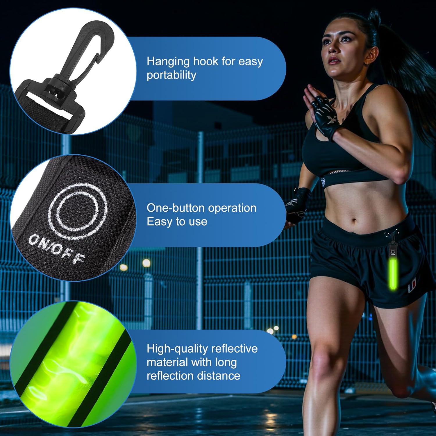 Pack of 5 LED Flashing Light School Bag, 3 Light Modes, Children's Safety Light, Reflective Light Strip, Reflector Attachments for Running, Mountaineering, Hiking – Bild 4