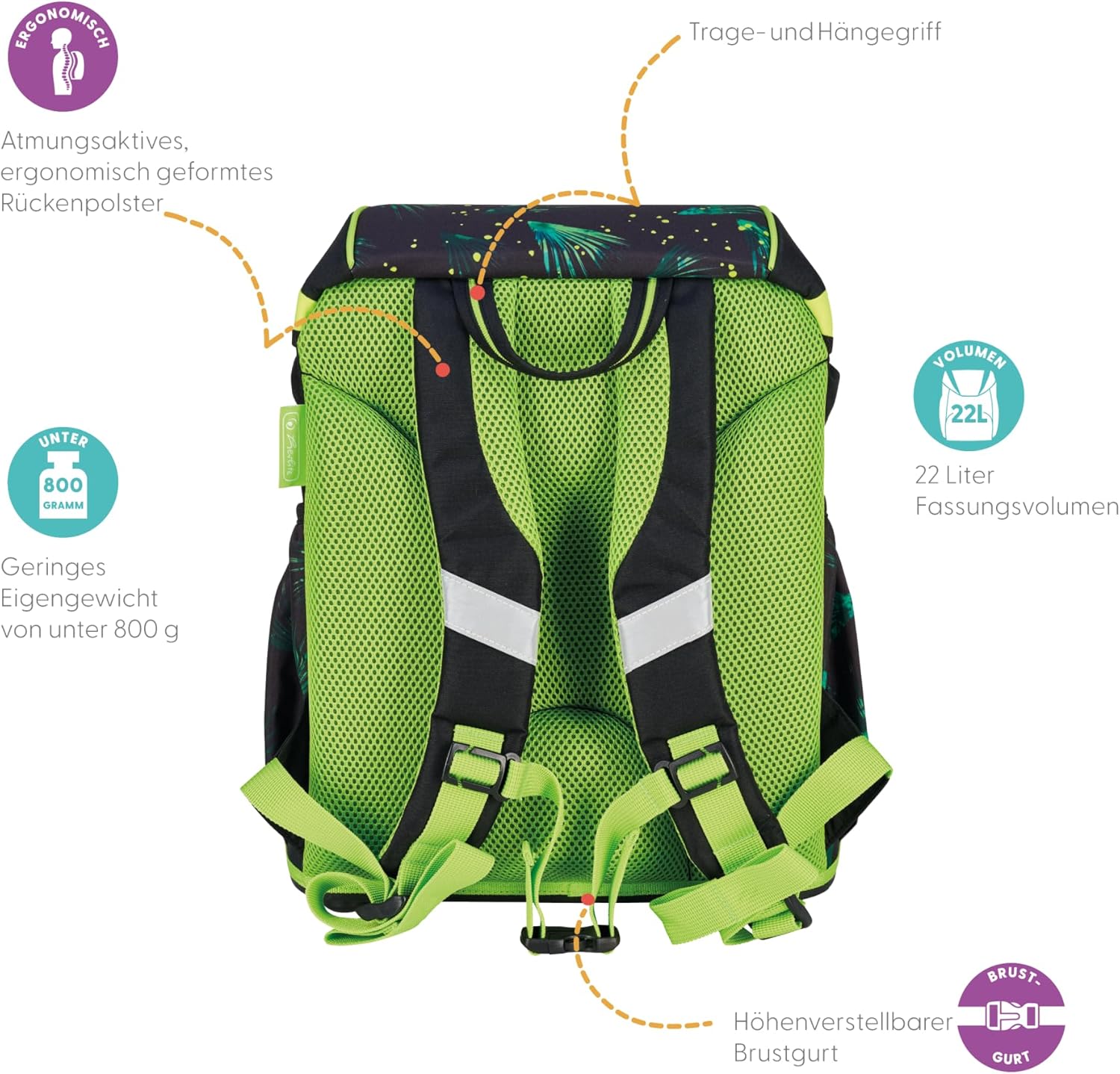 Herlitz UltraLight XL Plus Jungle Explorer School Bag, 22 L – Bild 10