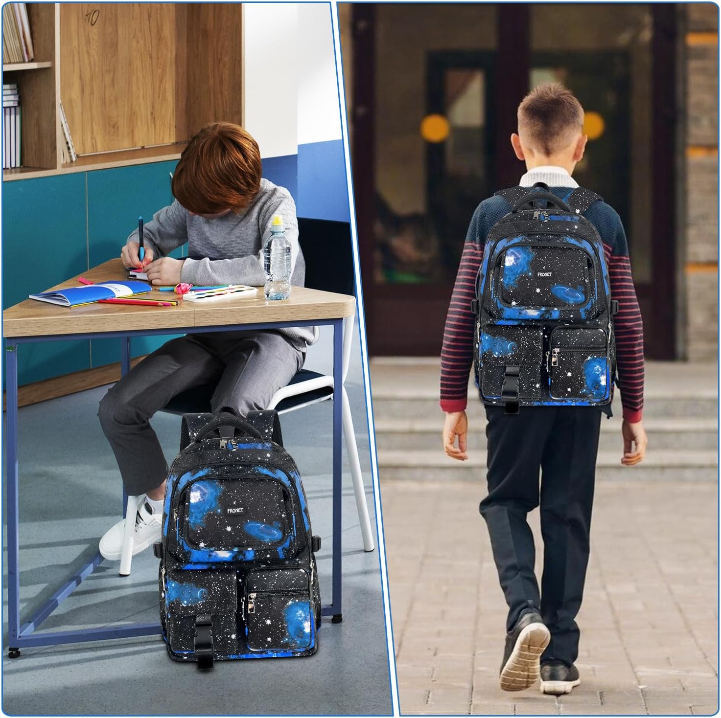 School Backpack Girls Boys Teenagers School Bag Backpacks Daypack for Students Women Boys Children School Bag Set Pencil Case School Children's Backpack 2-4 5 6 7 8 Class 9 10 11 12 13 14 15 Years, – Bild 2