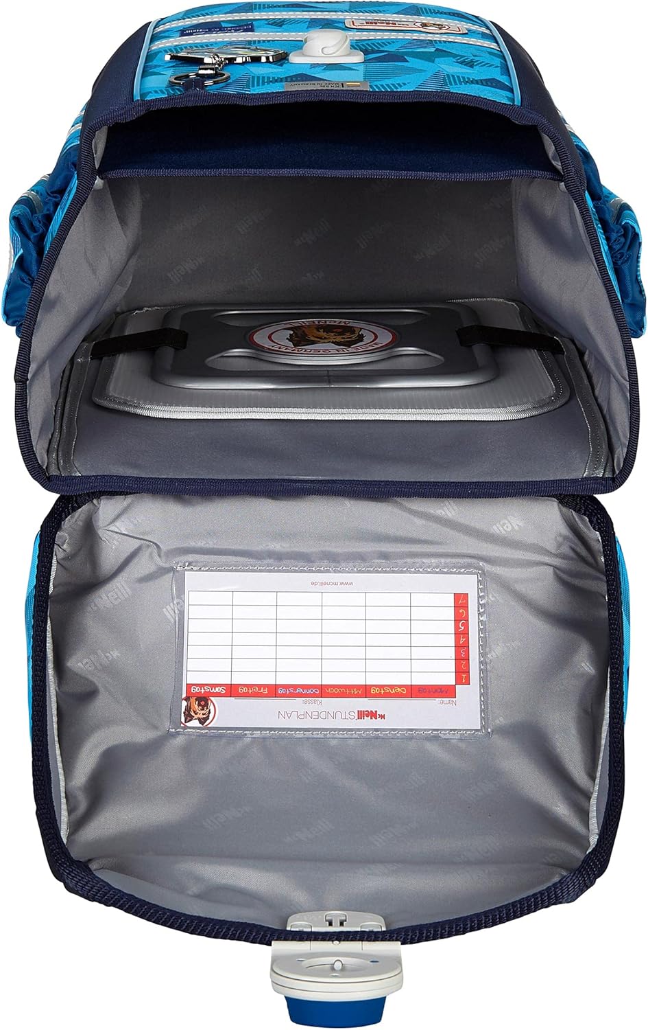 Race Car Cars McNeill Ergo Mac with McAddy School Bag Set 6 Pieces with School Bag Rain Safety Cover Included, lightblue – Bild 6