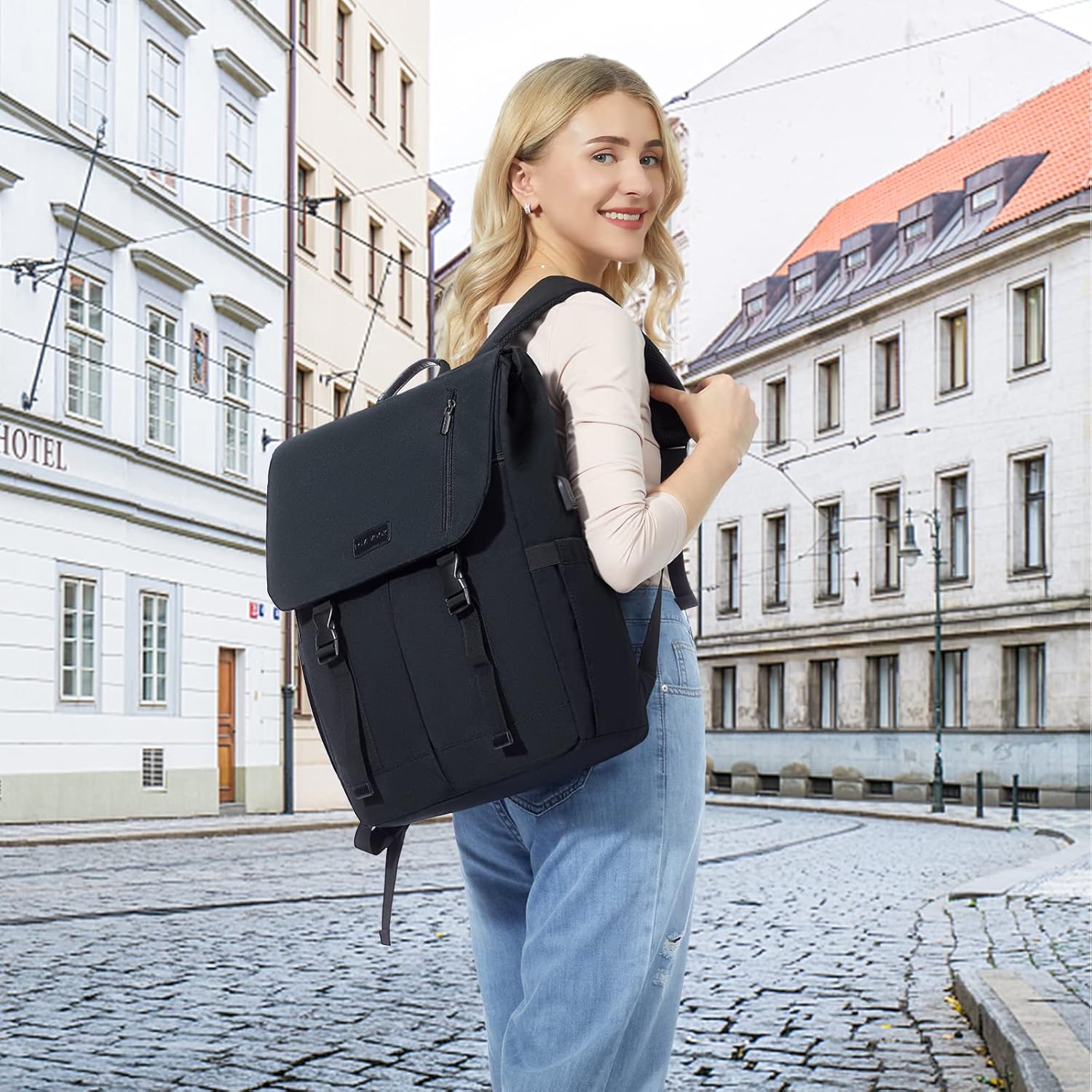 LOVEVOOK Laptop Backpack Women Men Large 17.3 Inch Backpack Waterproof School Backpack Teenager Girls School Bag Boys Backpack Women Casual Daypacks for University School Travel Business – Bild 8