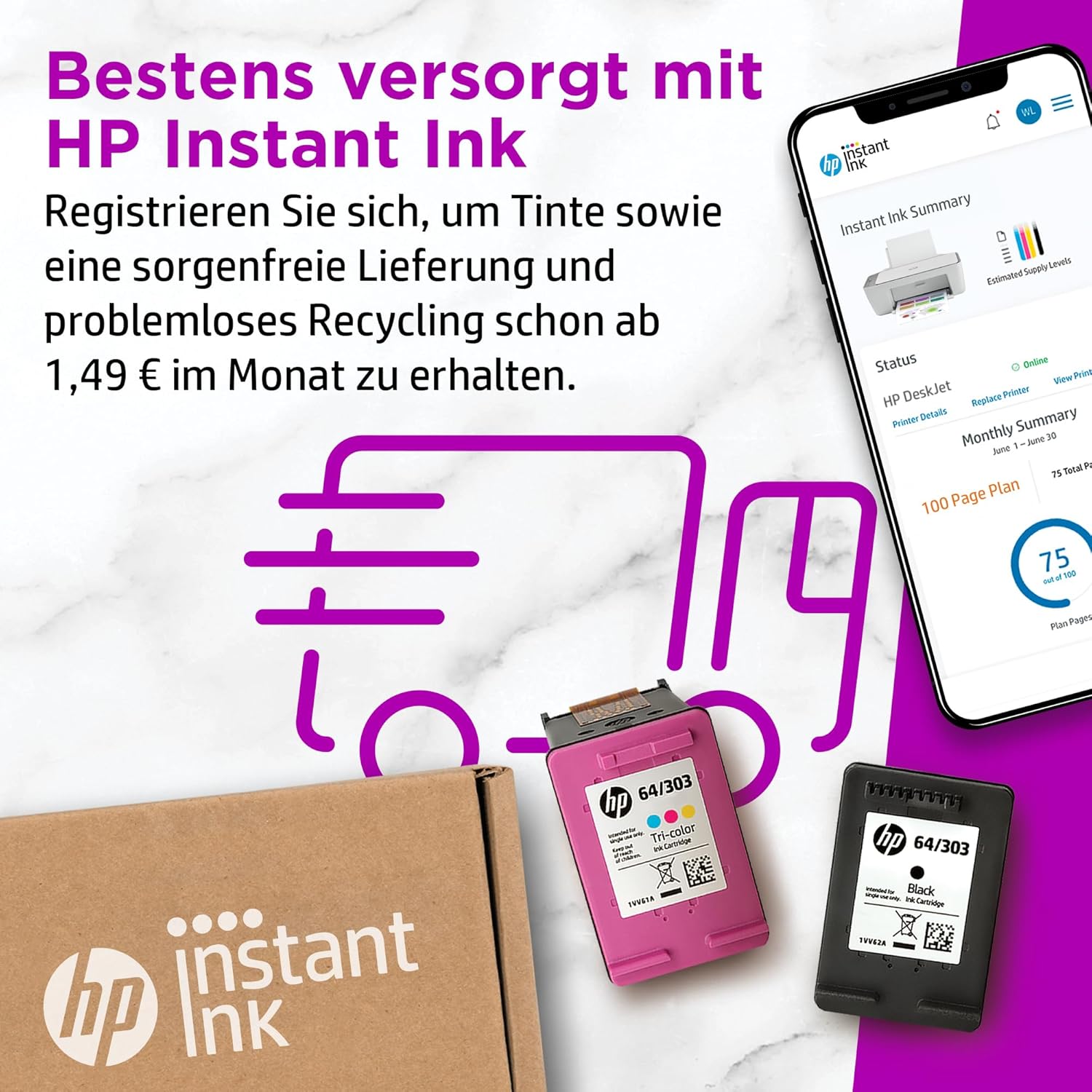 HP DeskJet 2720e Multifunctional Printer (HP+, Printer, Scanner, Copier, Wi-Fi, Airprint) Includes 6 Months Instant Ink – Bild 7