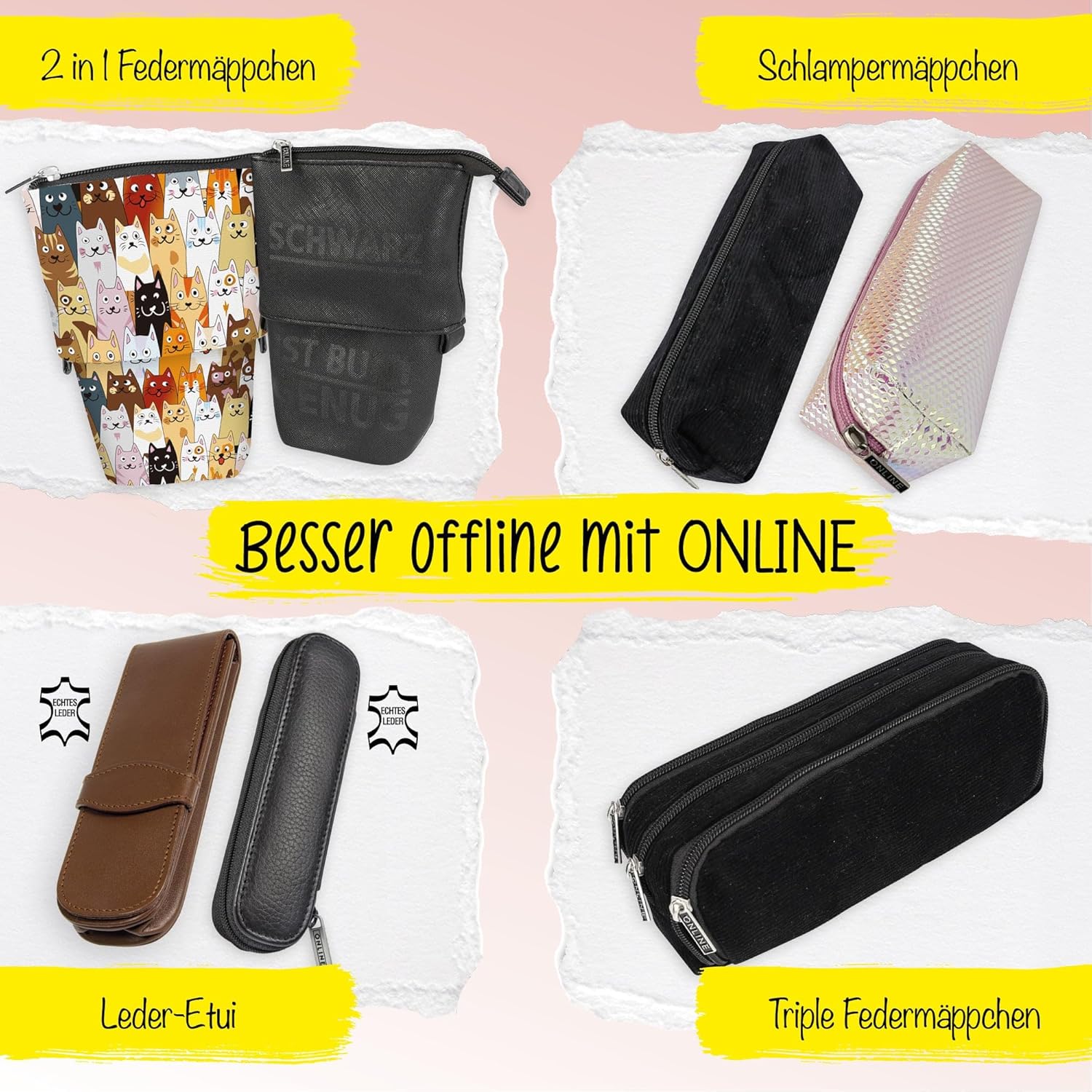 ONLINE Premium-Schlampermäppchen/Pencil Case I Stylisches Schlamperetui für Jungen & Mädchen I Federmäppchen mit praktischem Reißverschluss I Ideal für Schule, Uni & Büro – Bild 7