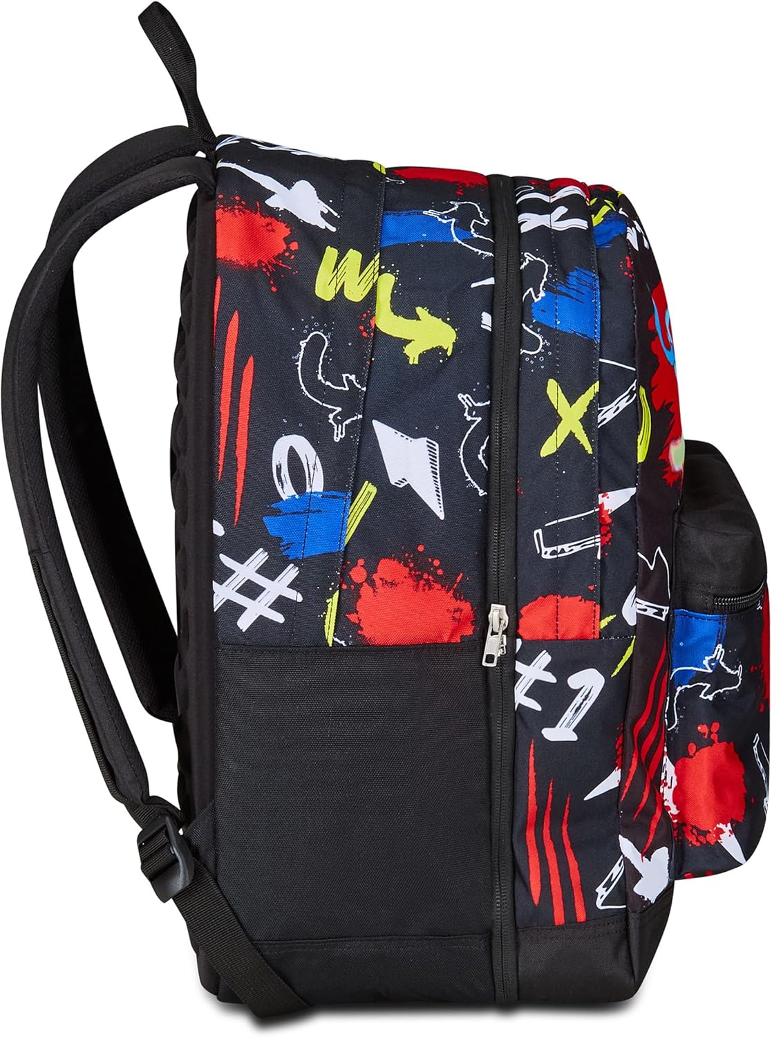 Seven Reversible Backpack, School Bag for Girls and Boys, Satchel School Gymnasium Sport Leisure with Bottle Compartment, Laptop Compartment, with Headphones, Padded, Extra Pocket, Black/Red – Bild 5
