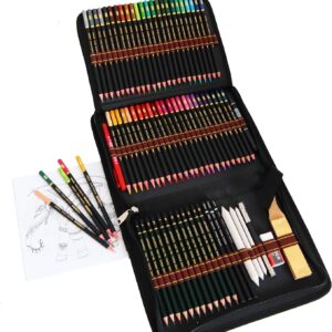Colouring Pencils Painting Set, Sketching Pencils for Sketching and Drawing, Professional Art Set and Kit Bag, 72 Pieces, Set for Colouring Books for Adults
