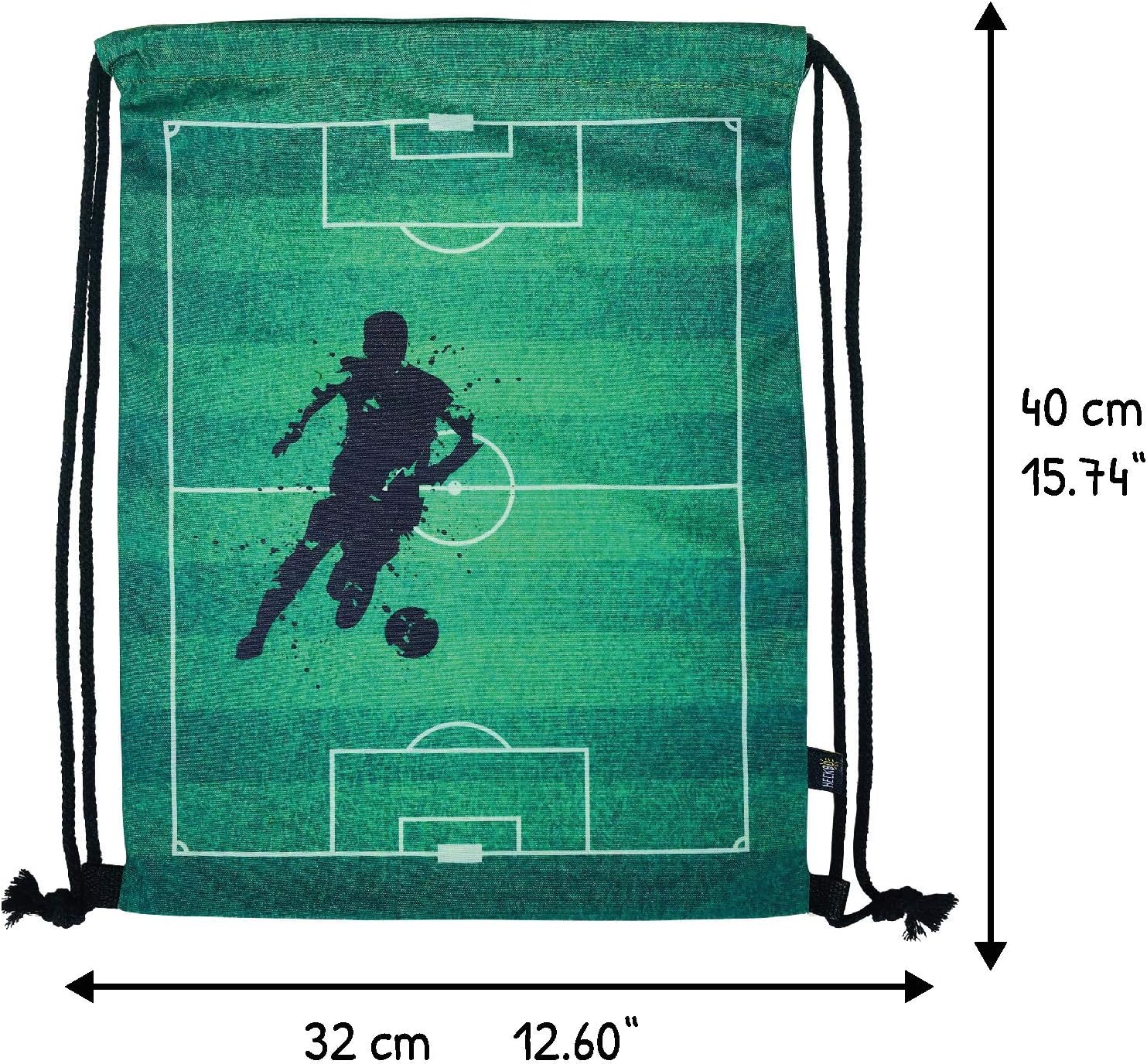 HECKBO Boys Girls Kids Gym Bag - Football - 40 x 32 cm - School Sports - Backpack, Bag, Sports Bag, Football Bag – Bild 3