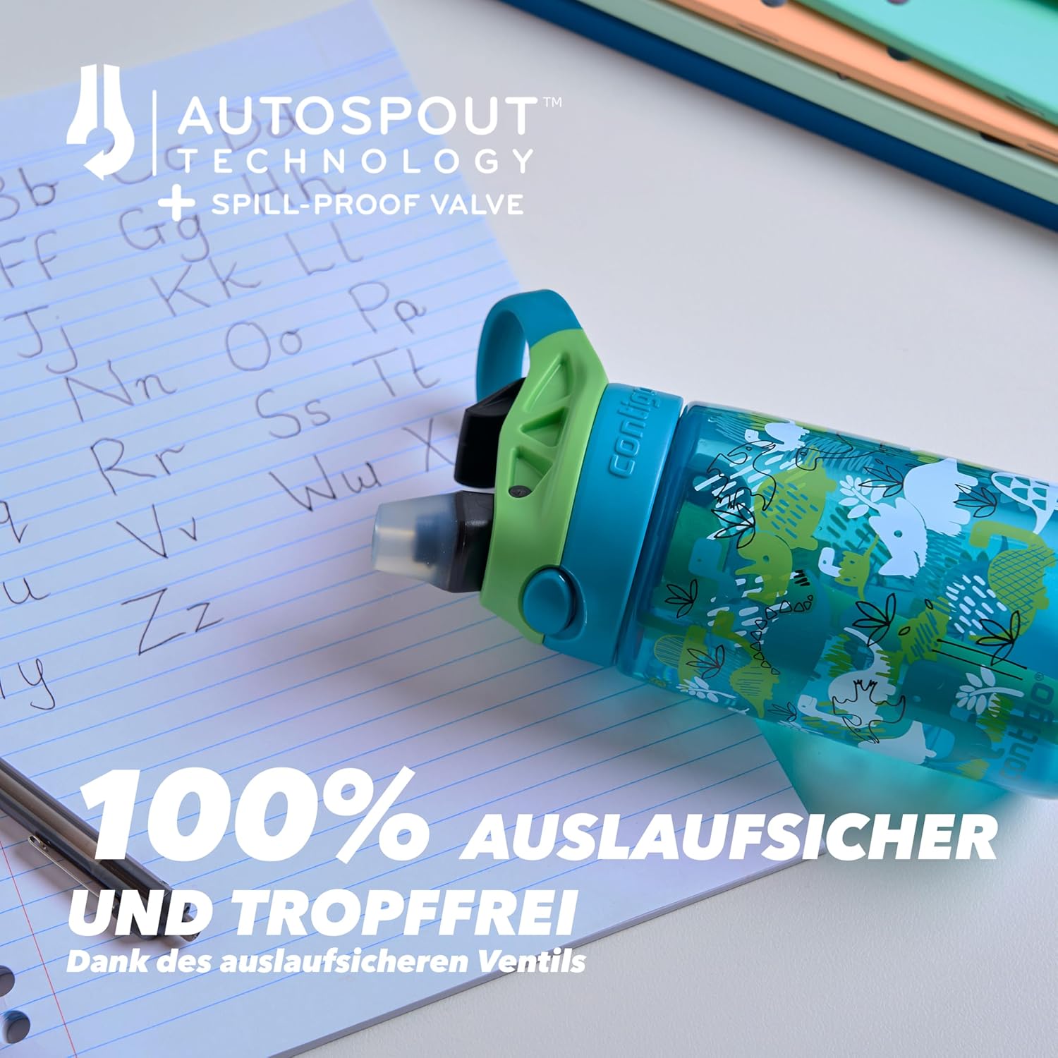 Contigo Kids Water Bottle Easy Clean Autospout with Straw, BPA-Free Durable Water Bottle, 100% Leak-Proof, Easy Cleaning, Ideal for Nursery, School and Sports, 420 ml – Bild 4