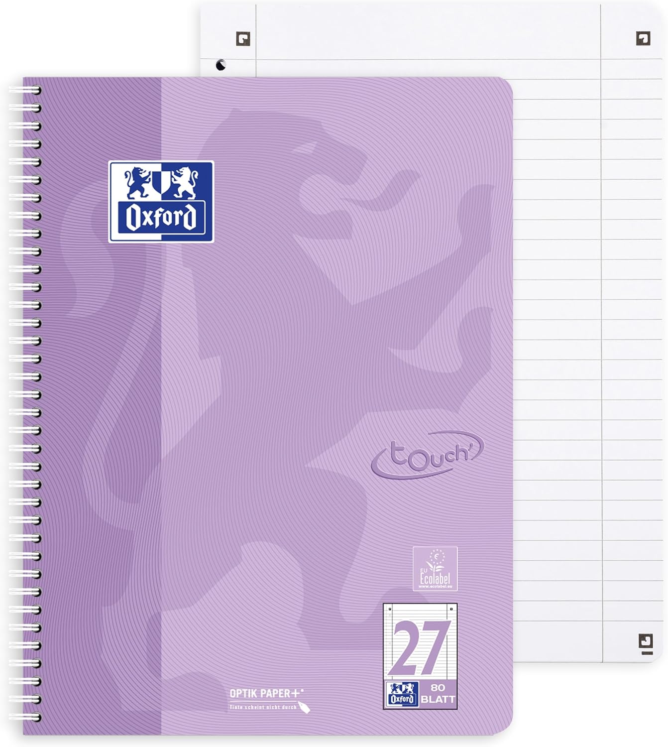 Oxford Touch A4 Ruled Notepad with Double Margin, 160 Pages, 5 Pastel Colours, Pack of 10 – Bild 2