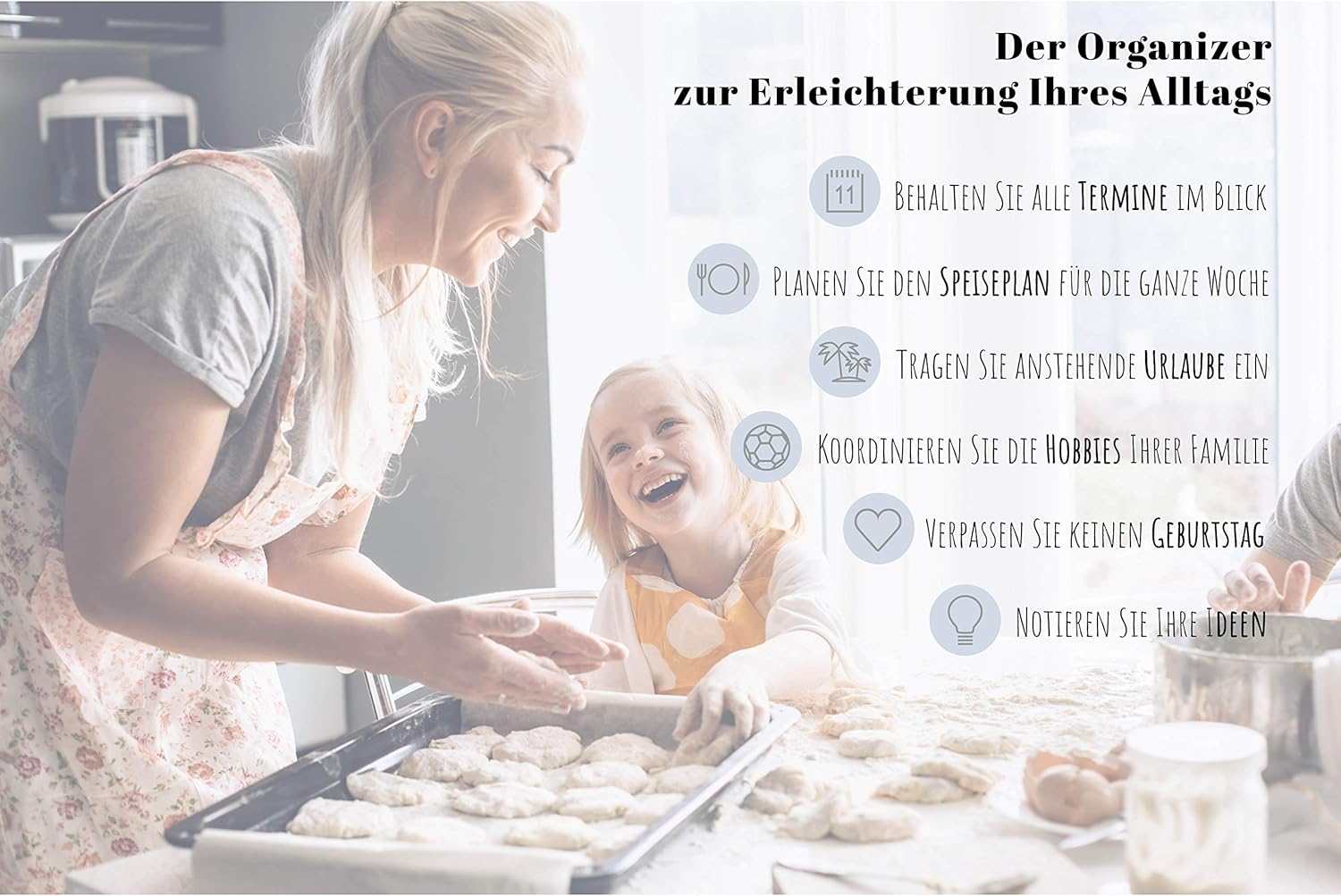 Rosenfeld Magnetic Weekly Planner I Whiteboard for Fridge I Wipe Clean Magnetic Board for Organisation, Menu Planning and Shopping List I incl. 4 Markers and Erasers – Bild 5