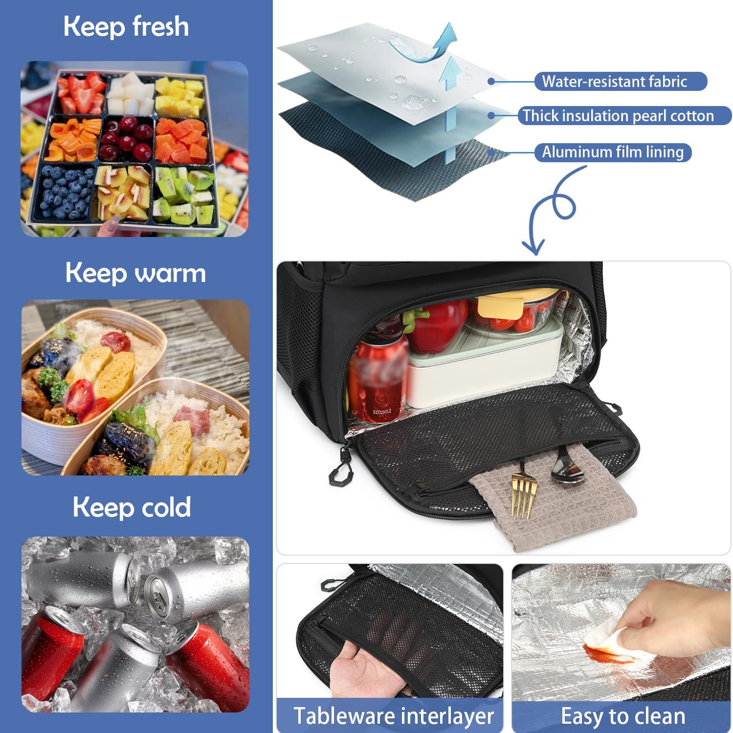 17.3 Inch Laptop Backpack with Cooling Compartment 40L Work Backpack Men's Lunch Backpack for School Business Travel – Bild 2