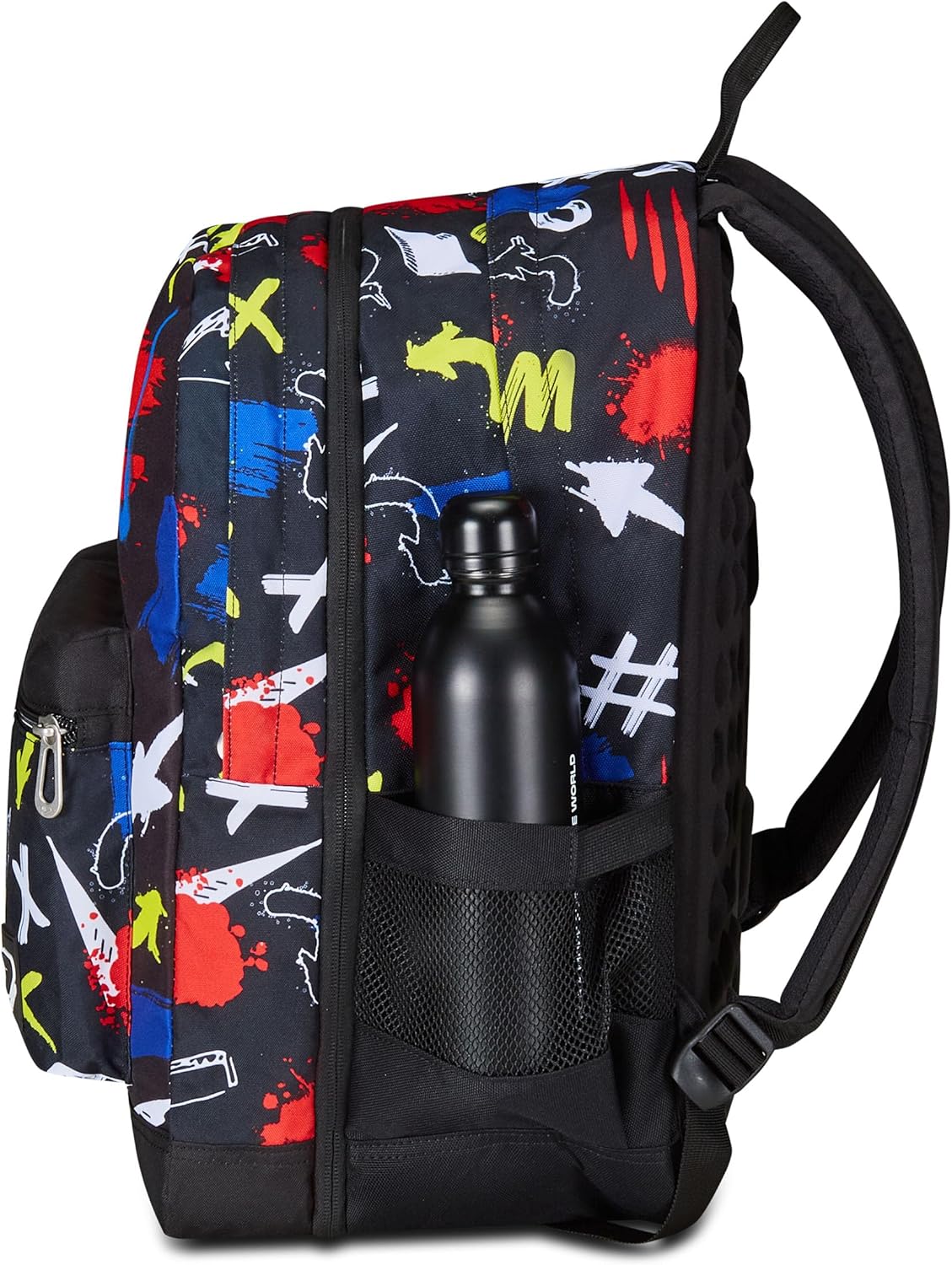 Seven Reversible Backpack, School Bag for Girls and Boys, Satchel School Gymnasium Sport Leisure with Bottle Compartment, Laptop Compartment, with Headphones, Padded, Extra Pocket, Black/Red – Bild 3