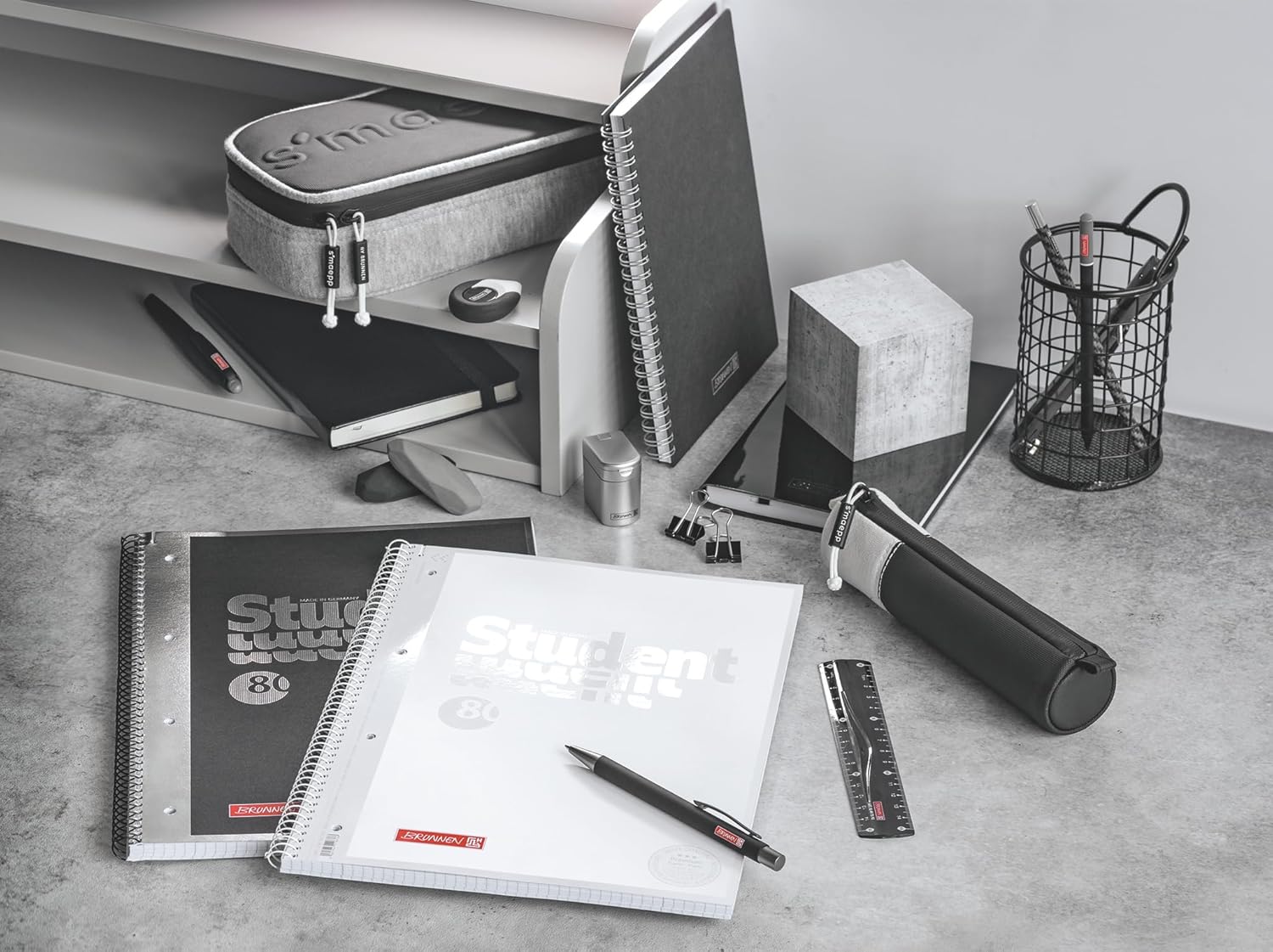 BRUNNEN College Notepad Premium Student "White" | A4, Line Style 28, 80 Sheets, White – Bild 6