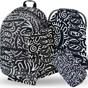 Baagl School Backpack Set 5 Boys Girls Pieces School Bag from 3rd Grade, Primary School Satchel with Chest Strap, Ergonomic School Bag, Element