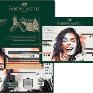 Faber-Castell 112925 Drawing Set Discovery 17 Pieces Including Polychromos, Pitt Pastel and Charcoal Pencils, Art Supplies for Beginners