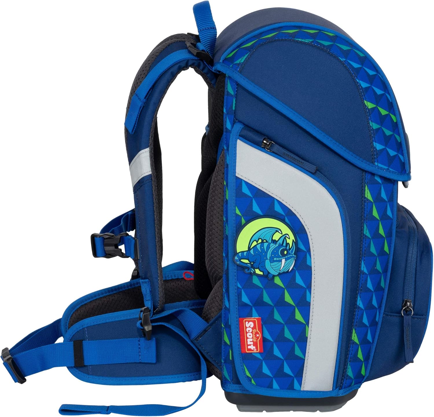 Flying Monsters - Dragon - Scout Genius with Funny Snaps School Bag Set 5 Pieces - Free School Bag, Blue, W 31 x H 40 x D 22 cm – Bild 3