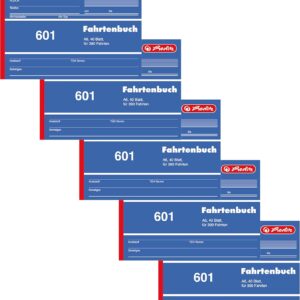 Herlitz Logbook A6, 40 Sheets (Pack of 5, DIN A6)