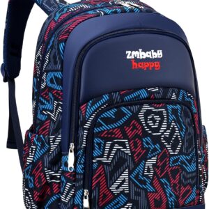 Children's Backpack Boys School Bag, Lightweight Waterproof Nylon School Bag for 7-10 Years, Casual Backpack 1.2.3.4.Class, Blue