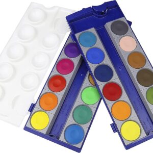 Pelikan DIN 5023 Opaque Paint Box Set K12, 12 Colours and 1 Tube Opaque White, School Standard, coloured