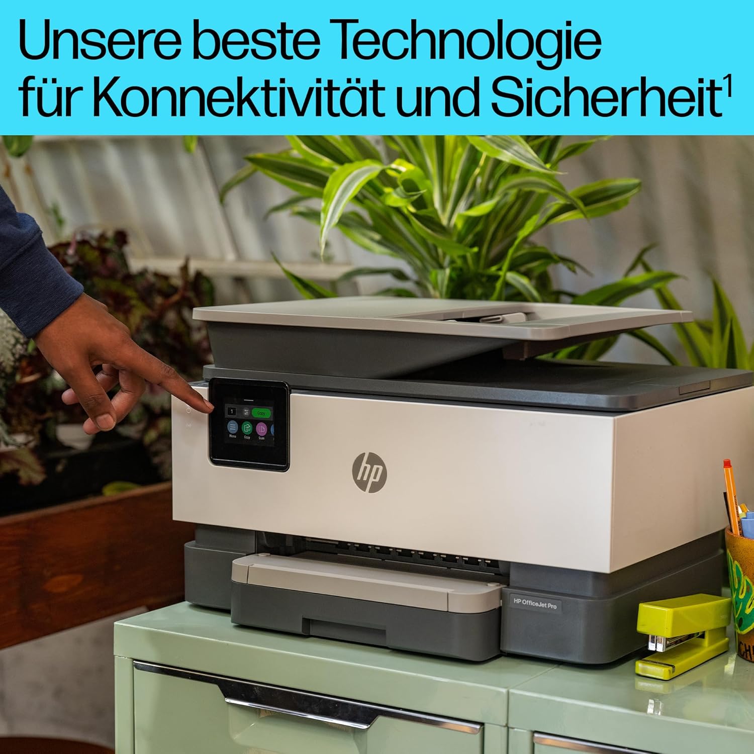 HP OfficeJet Pro 9120e Multifunction Printer, 3 Months Free Printing with HP Instant Ink Included, HP+, Printer, Scanner, Copier, Fax, Wi-Fi, LAN, Duplex, Airprint, Grey/White – Bild 9