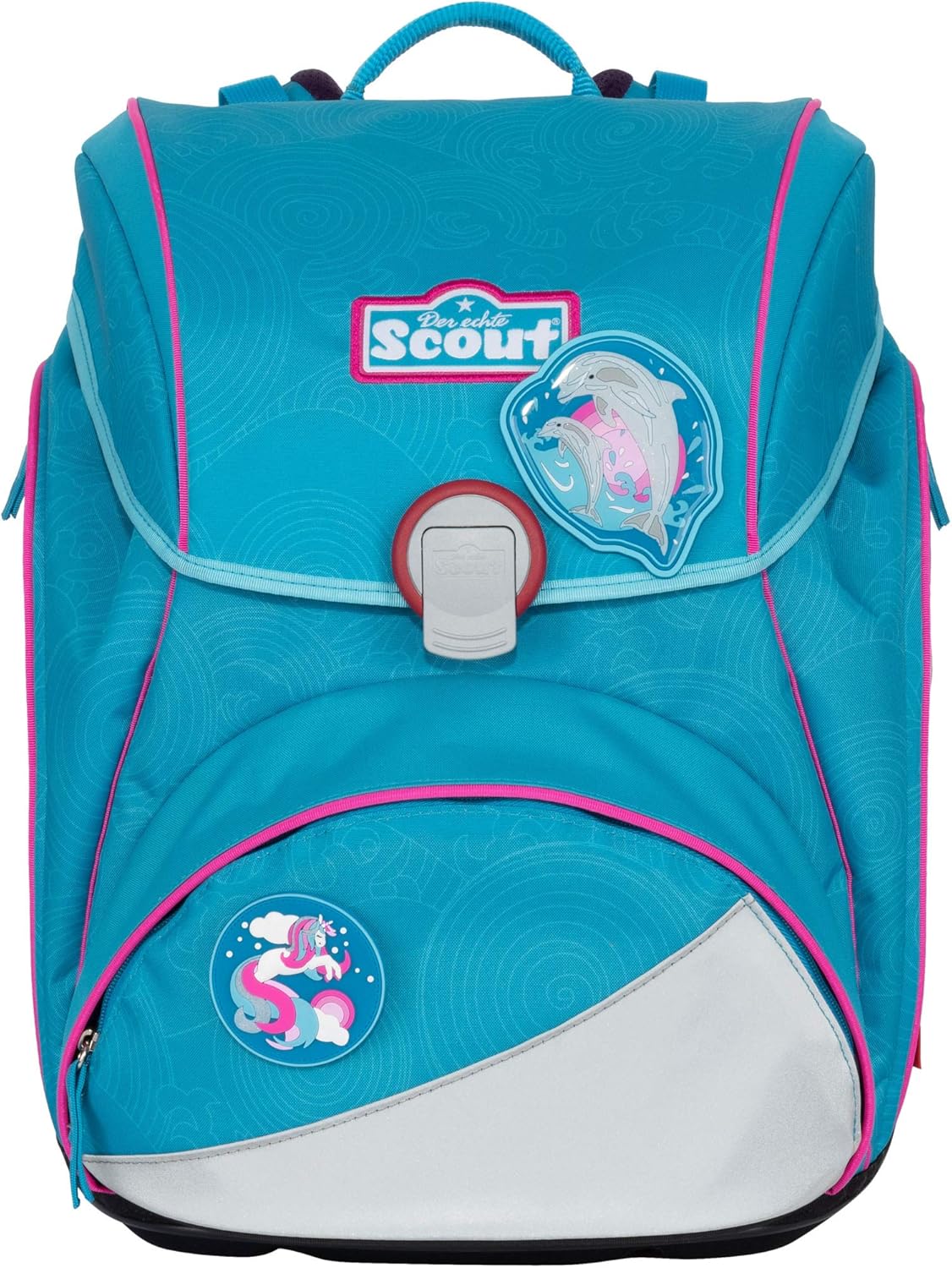 Dolphins - Dolphin - Scout Alpha with Funny Snaps® School Bag Set 5 Pieces - Free School Bag, lightblue – Bild 2