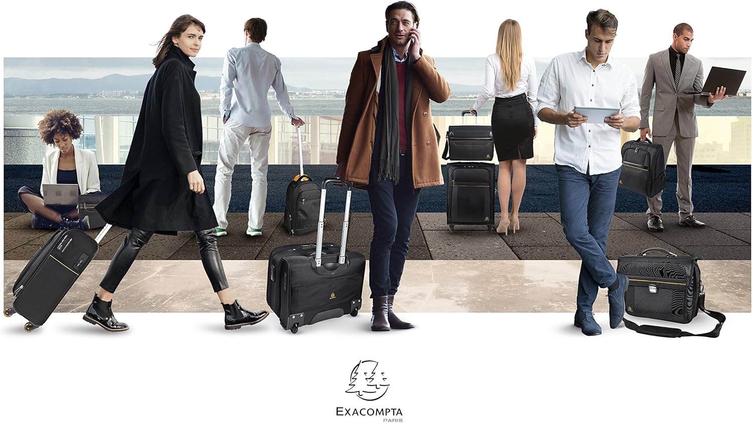 Exacompta 17234E Premium Laptop Shoulder Bag Exactive with Many Inner Pockets, Water-Repellent, Suitable for Laptops and Notebooks up to 14, Ideal for School, University and Work, Black – Bild 6