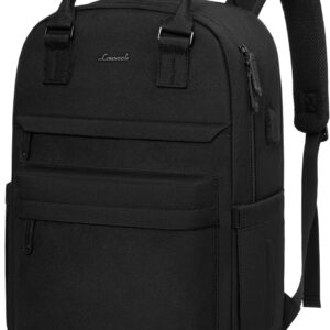 LOVEVOOK School Backpack Teenager Girls School Bag Work Bag Men Women with 15.6 Inch Laptop Compartment, Waterproof Travel Backpack Handbag Backpack Mordern for School College Travel Office Black