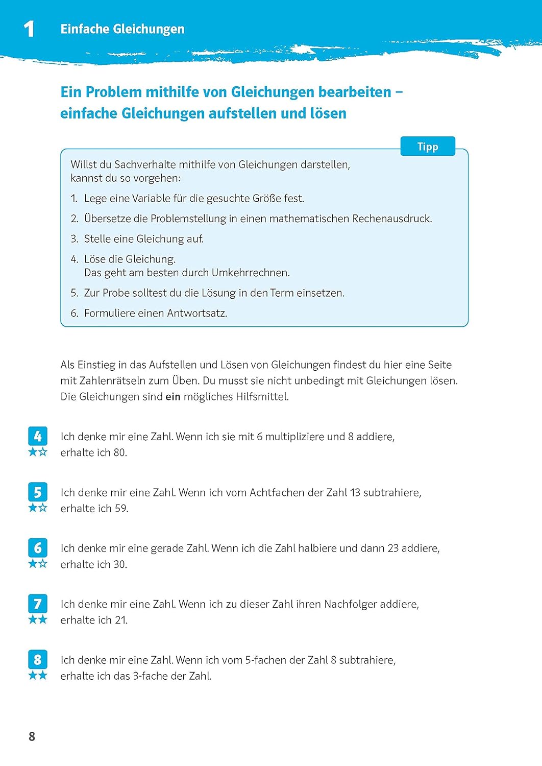 Klett 10-Minuten-Training Mathematik Gleichungen lösen 7. - 10. Klasse: Kleine Lernportionen für jeden Tag – Bild 5