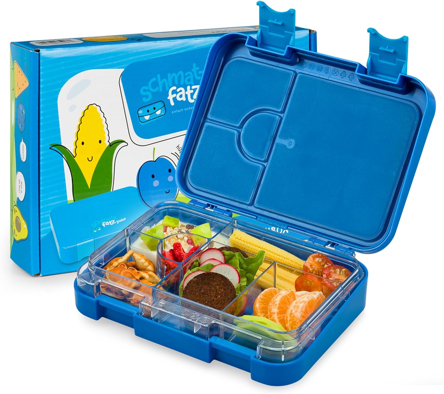 schmatzfatz Junior Children's Lunch Box, Bento Box with Variable Compartments